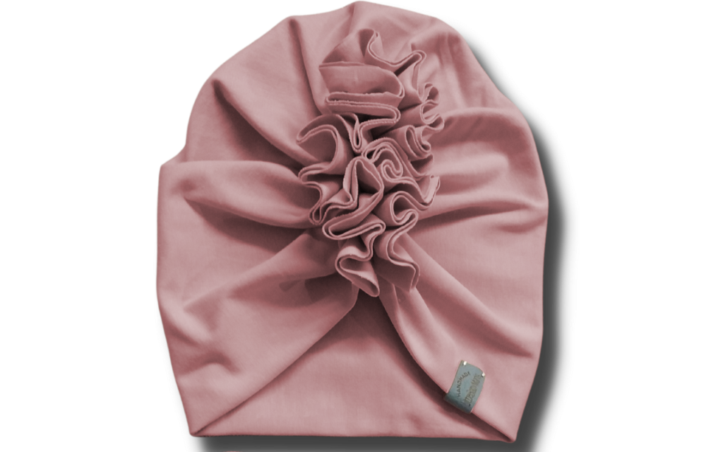 turban dla dziecka brudny róż